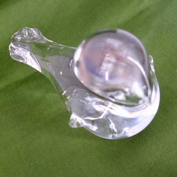 Art Glass Bird Figurine Hand Blown Clear Mid Century Modern 4.5” x 2" MCM 10 oz - Picture 9 of 16